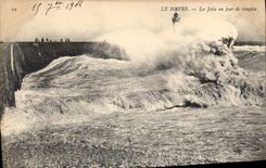 POSTAL Le Havre de la VENDIMIA el embarcadero un día de tormenta