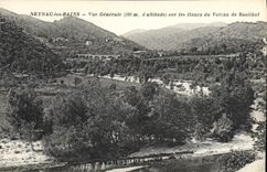 VINTAGE POSTCARD Neyrac Les Bains View On the sides of the Volcano of Souilhol