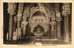 VINTAGE POSTCARD Interior Louvesc of the Basilica