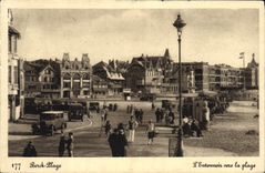 VINTAGE POSTCARD Berck Beach L Funnel towards the Automobile Beach