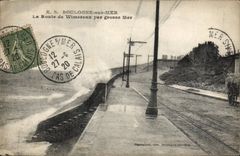 POSTAL Boulogne de la VENDIMIA en el mar el camino de Wimereux por el caballo de mar pesado