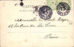 POSTAL de la VENDIMIA Menton el embarcadero y los barcos de navegación de Garavan