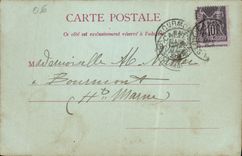 CPA Souvenir de Cannes Le port et la vieille ville carte 1899