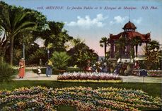 CPA Menton Le Jardin Public et le Kiosque de Musique