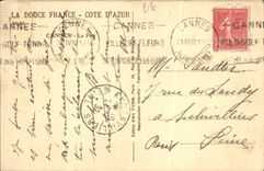 VINTAGE POSTCARD Soft France Dimensions Cannes Azure the Bateaux port