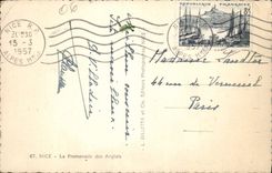 POSTAL de la VENDIMIA Niza la caminata del barco inglés