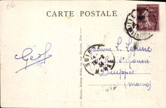 De la VENDIMIA de la POSTAL interior Menton de los barcos portuarios