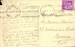 VINTAGE POSTCARD Cannes Seen from of the Cross of the Guards