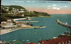 VINTAGE POSTCARD Nice the Entry of the Port and the Mount Boron Boat