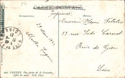 CPA Cannes Vue prise de la Croisette Effet de Nuit