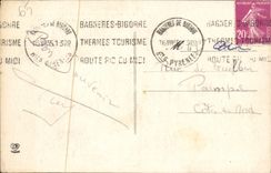 VINTAGE POSTCARD Bagneres de Bigorre Places Strasbourg Vieilles Houses of the 15th Car