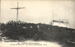 VINTAGE POSTCARD Heavy Summit of the Peak of Jer the cross and the observatory