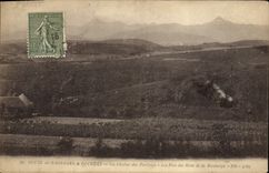 CPA Route De Bagners A Lourdes La Chaine des Pyrenees Les Pies du Midi et de Montaigu
