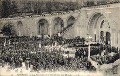 VINTAGE POSTCARD Heavy the Procession and the Blessing of the Patients