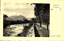 VINTAGE POSTCARD Bagneres De Ligorre Quay of Adour
