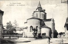 CPA Tarbes La Cathedrale Velo