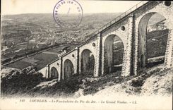 VINTAGE POSTCARD Heavy the Funicular of the Peak of Jer the large viaduct