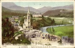 VINTAGE POSTCARD Heavy Church Of the Rosary of Notre Dame de Lourdes