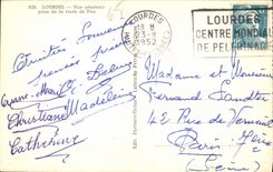 CPA Lourdes Vue Generale Prise de la Route de Pau