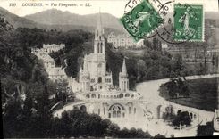 VINTAGE POSTCARD Loudes View from above