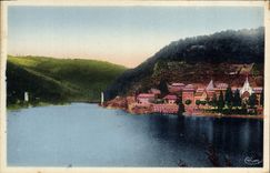 VINTAGE POSTCARD the old people's home of Deveze and the suspended bridge