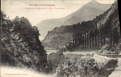 VINTAGE POSTCARD Falls of St Saver Napoleon Bridge