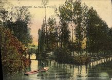 Bordes de Bourges de la POSTAL de la VENDIMIA del barco del barco de Yevre