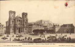 CPA Belfort Vue de la Place d'Armes vers 1850