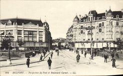 VINTAGE POSTCARD Belfort View of the bridge and Carnot boulevard
