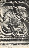 CPA Rouen Cathedrale Portail des Libraires Figure encapuchonnee ailes pattes de lion et queue de Dragon