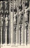 VINTAGE POSTCARD Rouen Cathedral Gate of the Calend Statues of apostles