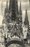 VINTAGE POSTCARD Rouen Cathedral gate of the Calend Detail of the top
