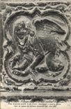 CPA Rouen Cathedrale Portail des Libraires Medaillons Tete feminine munie d'aile courte marchand a quattre pattes