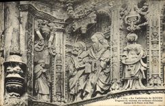 CPA Rouen La Cathedrale Fragment du tombeau des cardinaux d'Amboise Statues de St Pierre et de St Paul