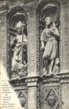 CPA Rouen Cathedrale Fragment du tombeau des cardinaux d'Amboise Statues de Saint Romain et Saint Jerome