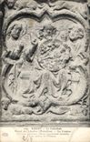 CPA Rouen La Cathedrale Portail des Libraires Medaillons La creation Les trois personnes divine