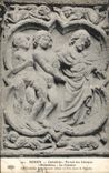 CPA Rouen La Cathedrale Portail des Libraires Medaillons La creation Le createur introduisant Adam et Eve dans le parad