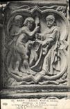 CPA Rouen La Cathedrale Portail des Libraires Medaillons La creation Le createur remet a Adam une beche et les vetement