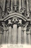 VINTAGE POSTCARD Rouen Cathedral Chapitaux Interior grotesque with the pillars of the nave