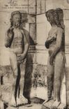 CPA Rouen Cathedrale Adam et Eve