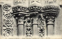 VINTAGE POSTCARD Cathedral of Rouen Holy Gate Jean Capitals