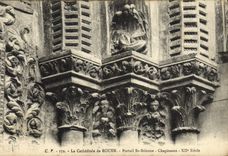 VINTAGE POSTCARD Cathedral of Rouen Holy Gate Etienne Capitals