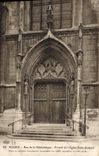 CPA Rouen Rue de la Bibliotheque Portail de l'Eglise Saint Godard