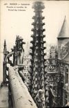 CPA Rouen La Cathedrale Pinacles et Tourelles du portail des libraires
