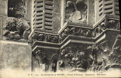 VINTAGE POSTCARD the Cathedral of Rouen Holy Gate Etienne Capitals Lion