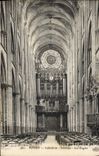 VINTAGE POSTCARD Rouen Cathedral Interior organ