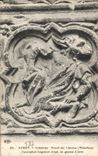 CPA Rouen Cathedrale Portail des Libraires Medaillons Cynocephale largement drape un genoux a terre