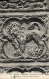 VINTAGE POSTCARD Rouen Cathedral Gate of the Booksellers Medallions Lion licking the leg