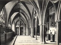 VINTAGE POSTCARD Rouen Cathedral Interior of the old cloister Court of albane
