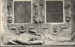 VINTAGE POSTCARD Rouen Cathedral Detail of the Tomb of Louis de Breze by Jean Pin
